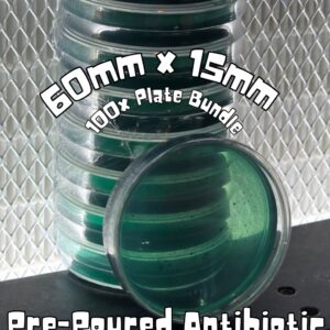 100x Prepoured "Low/Half Nute" Antibiotic Agar (60mm)